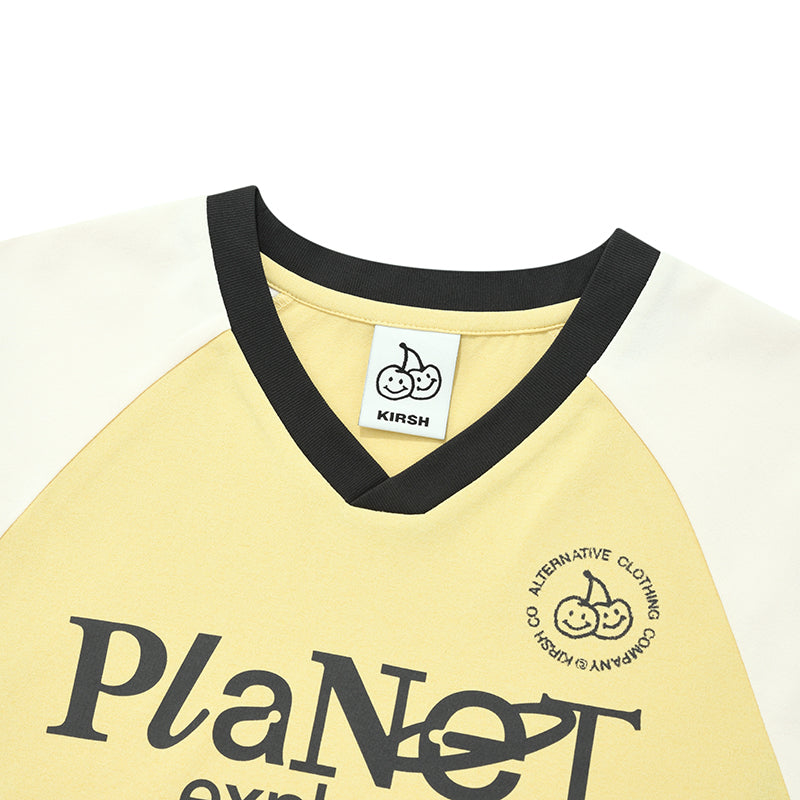 [KIRSH®] DOODLE CHERRY SPORTS JERSEY LONG SLEEVE T-SHIRT (2 color)