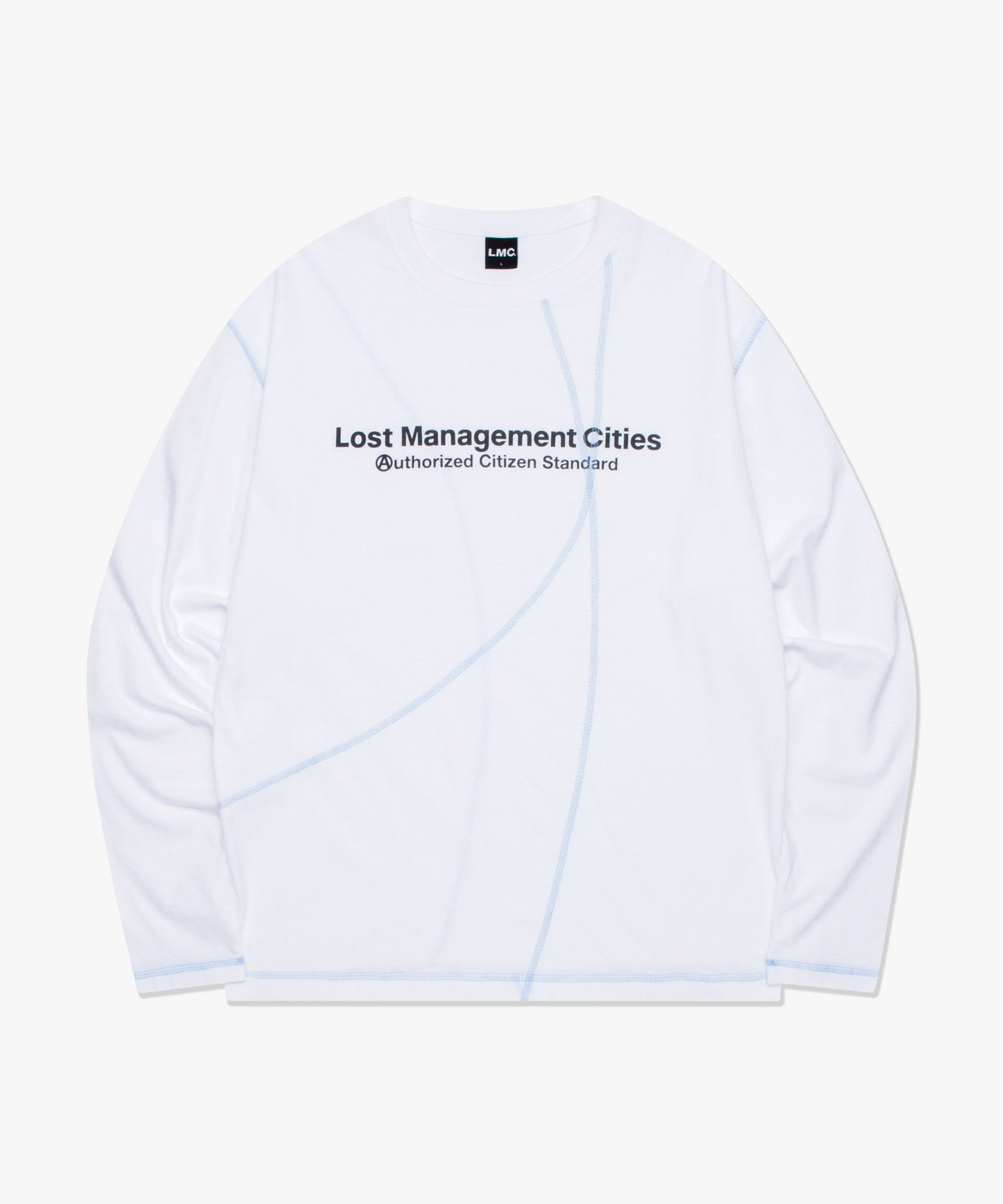 [LMC.] CNTRST CURVED LONG SLV TEE (2 color)