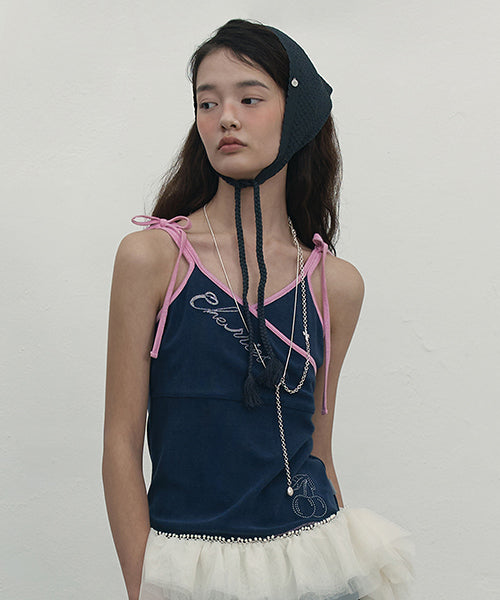 [KIRSH®] RIBBON POINT TERRY SLEEVELESS (2 color)