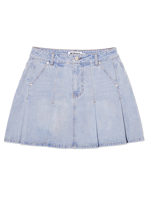 [KIRSH®] CHERRY DENIM PLEATS MINI SKIRT (3 color)