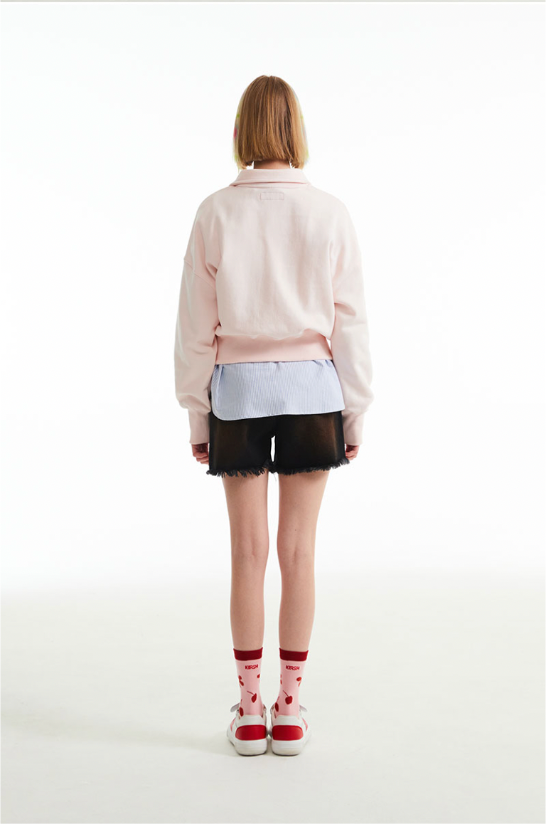 [KIRSH®] CHERRY OPEN COLLAR SWEATSHIRT (2 color)