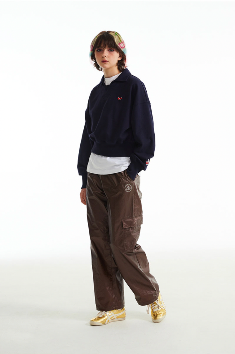 [KIRSH®] CHERRY OPEN COLLAR SWEATSHIRT (2 color)