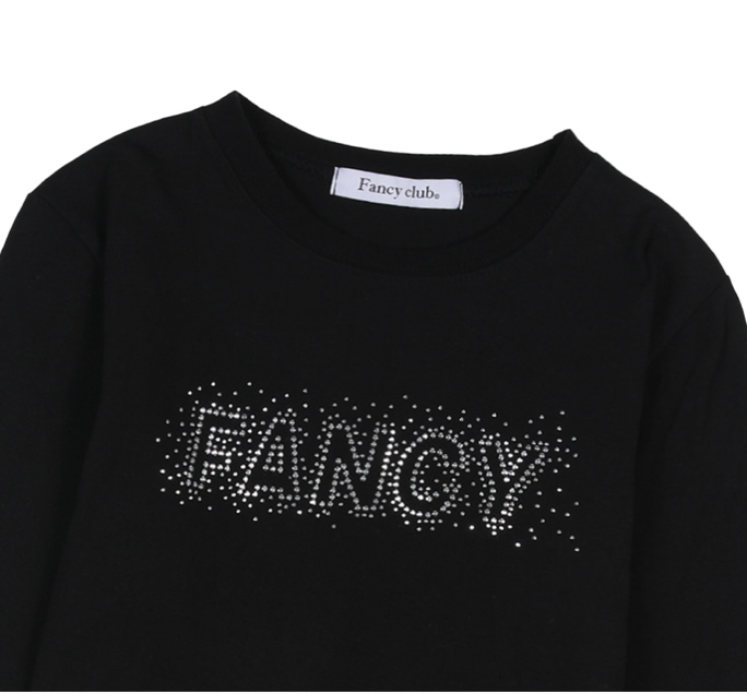 [𝐅𝐚𝐧𝐜𝐲 𝐜𝐥𝐮𝐛©] GLITTER LOGO LONGSLEEVE  (2 color)