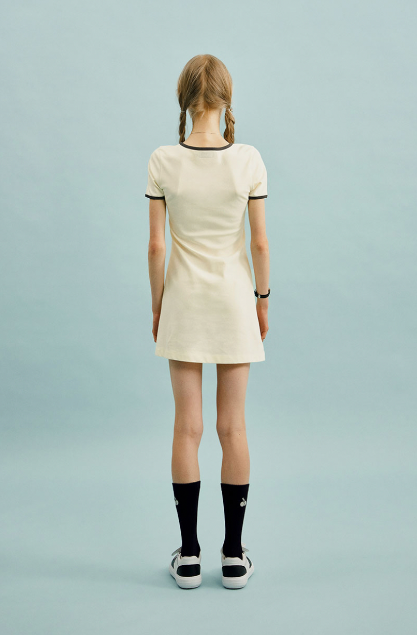 [KIRSH®] SMALL CHERRY SQUARE NECK DRESS