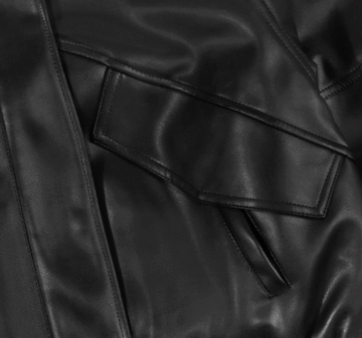 [𝐅𝐚𝐧𝐜𝐲 𝐜𝐥𝐮𝐛©] MINIMAL CROP LEATHER JACKET