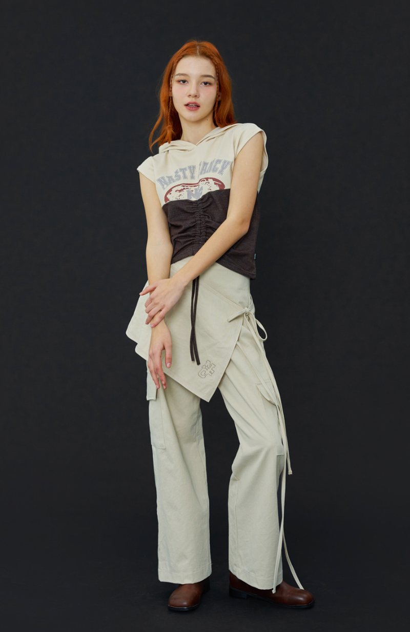 [𝐅𝐚𝐧𝐜𝐲 𝐜𝐥𝐮𝐛©] LINT WIDE WRAP PANTS (2 color)