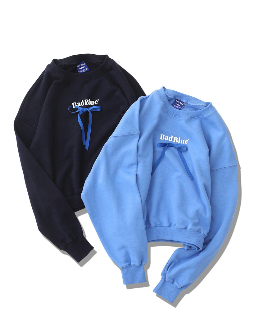 [BadBlue®] Ribbon Crop Sweatshirt (2 color)