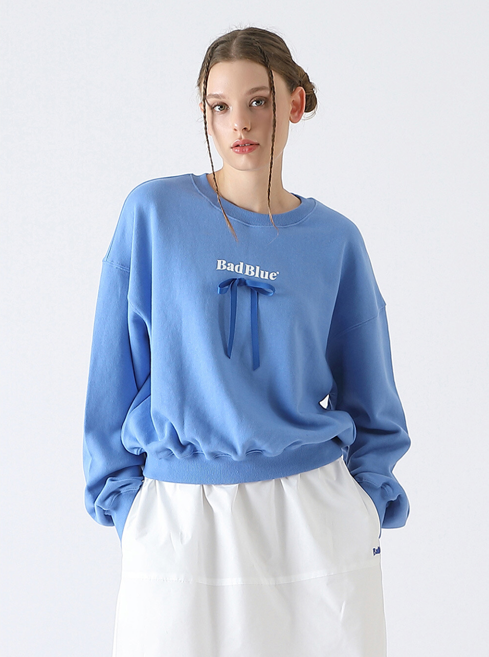 [BadBlue®] Ribbon Crop Sweatshirt (2 color)