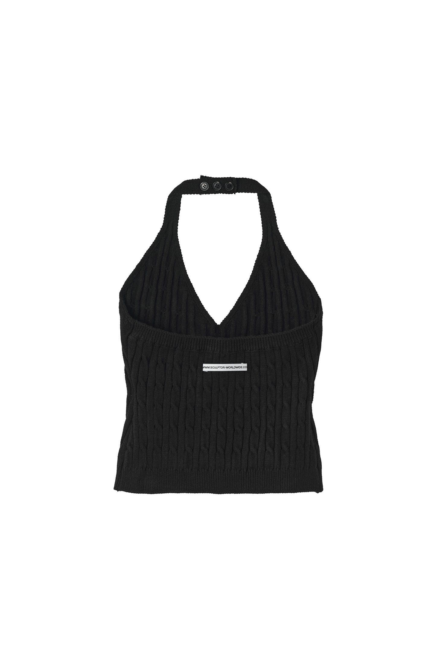 [SCULPTOR®] Knitted Cable Halter Top (3 color)