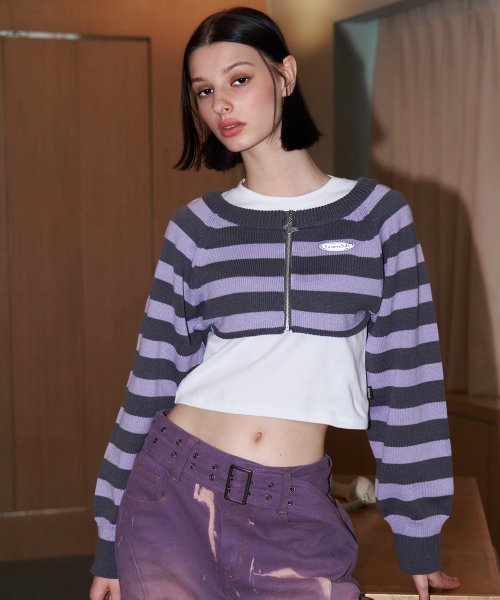 [𝐅𝐚𝐧𝐜𝐲 𝐜𝐥𝐮𝐛©] VEINING KNIT SWEATER BOLERO