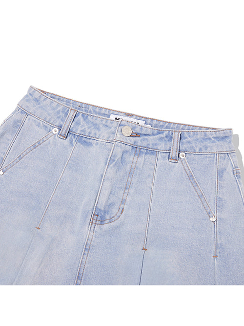 [KIRSH®] CHERRY DENIM PLEATS MINI SKIRT (3 color)