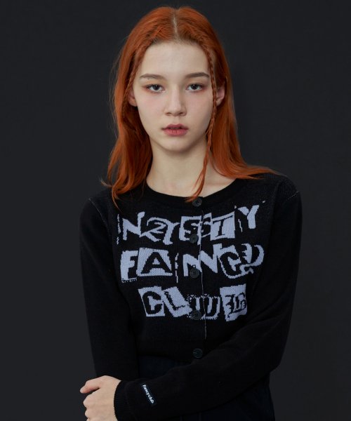 [𝐅𝐚𝐧𝐜𝐲 𝐜𝐥𝐮𝐛©] FANCY STAMP CROPPED CARDIGAN (2 color)