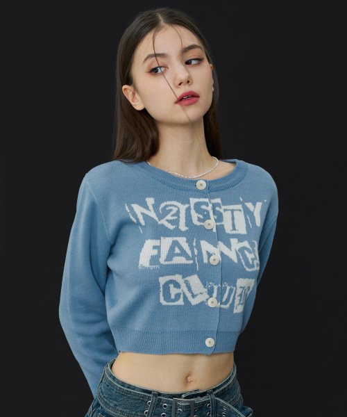 [𝐅𝐚𝐧𝐜𝐲 𝐜𝐥𝐮𝐛©] FANCY STAMP CROPPED CARDIGAN (2 color)