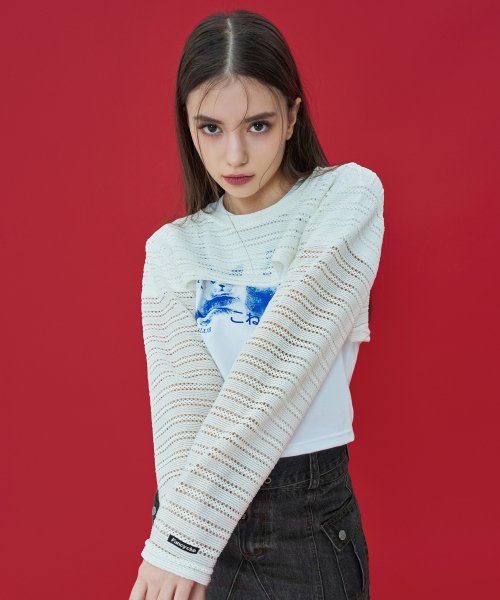 [𝐅𝐚𝐧𝐜𝐲 𝐜𝐥𝐮𝐛©] BREEZE MESH BOLERO T-SHIRT