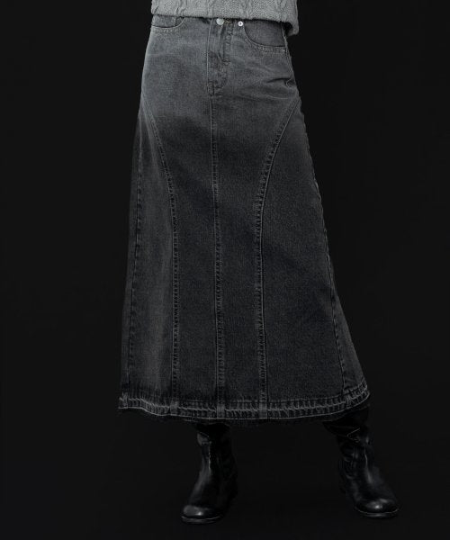 [𝐅𝐚𝐧𝐜𝐲 𝐜𝐥𝐮𝐛©] HEATH DENIM LONG SKIRT (2 color)