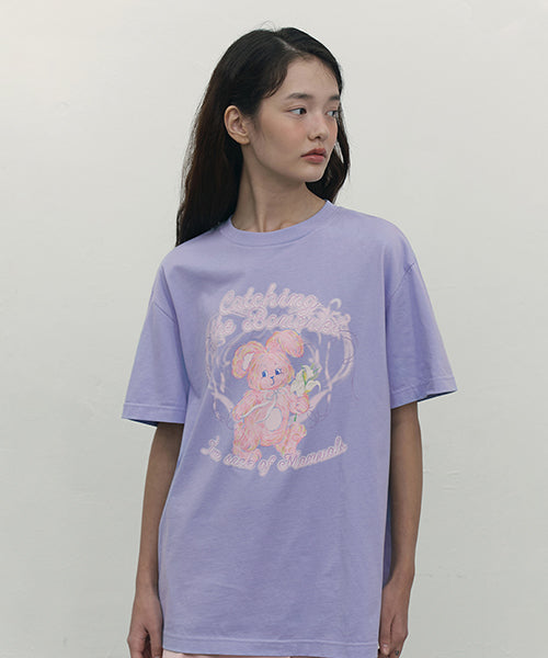 [KIRSH®] WITTY BUNNY BOUQUET GIRL T-SHIRT (2 color)