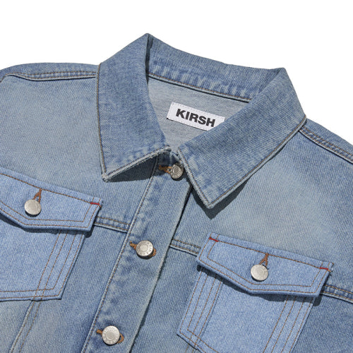 [KIRSH®] UNI WASHING CROP DENIM JACKET