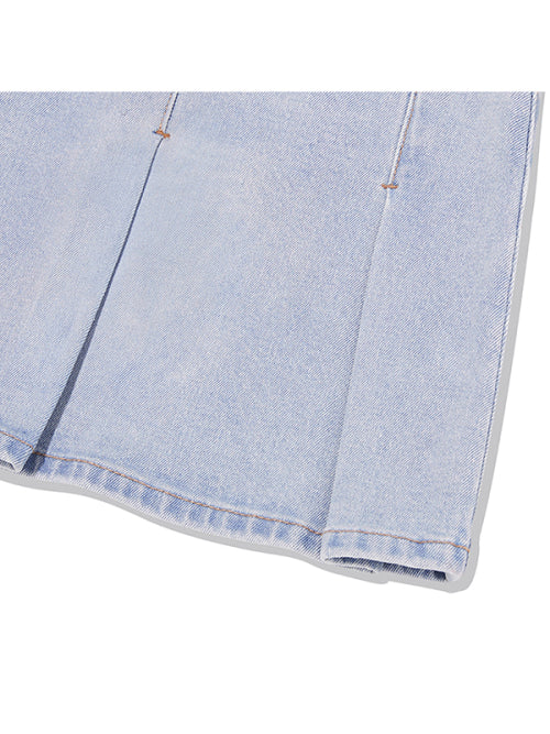 [KIRSH®] CHERRY DENIM PLEATS MINI SKIRT (3 color)