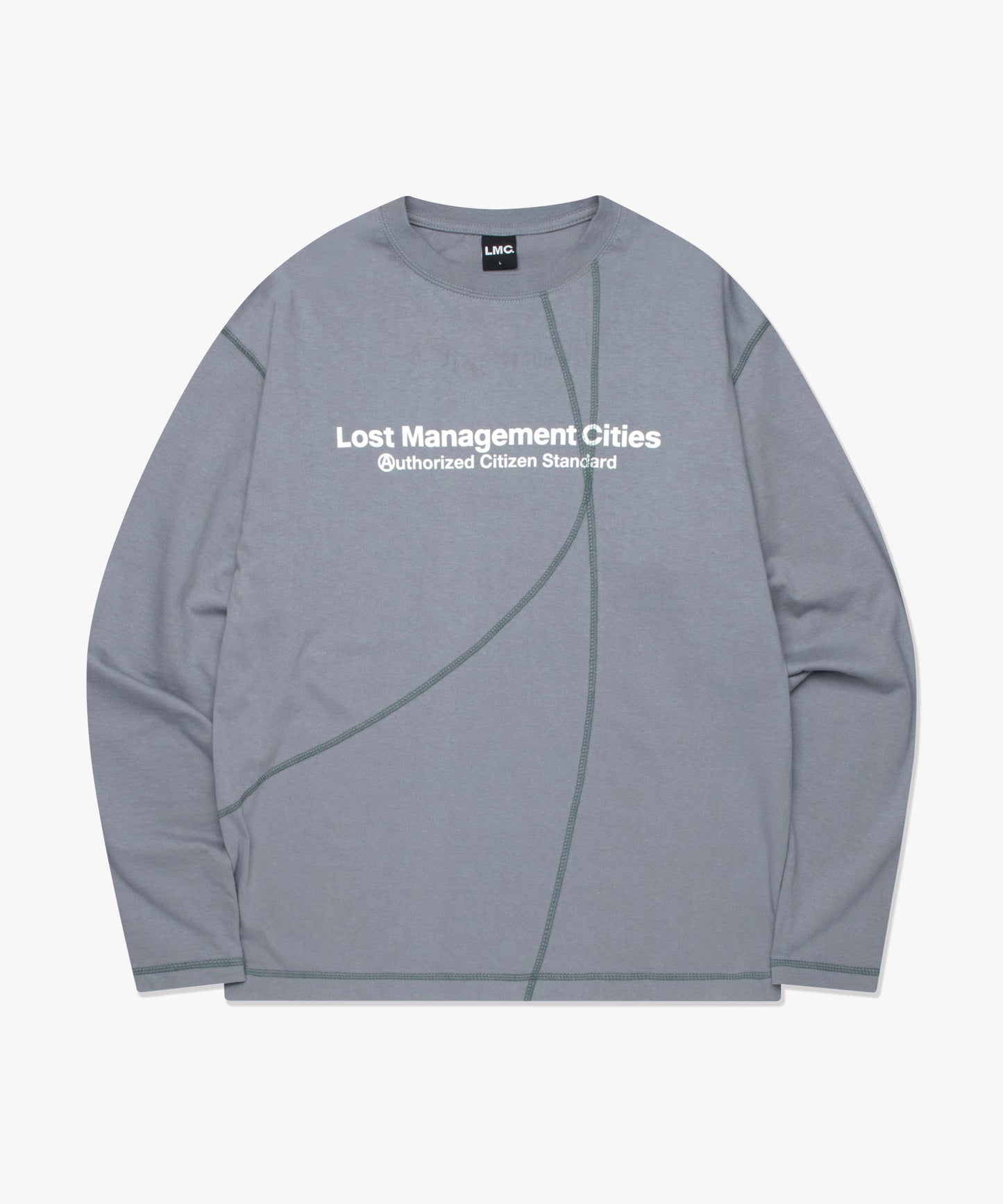 [LMC.] CNTRST CURVED LONG SLV TEE (2 color)