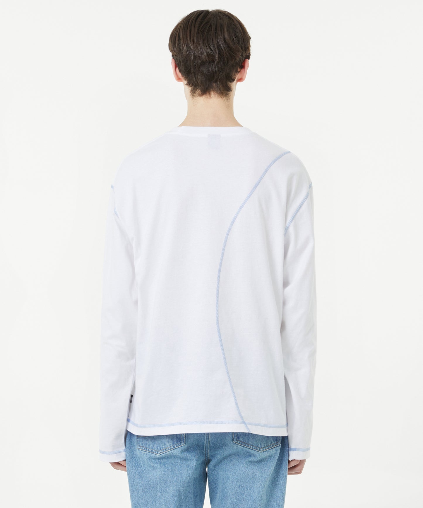 [LMC.] CNTRST CURVED LONG SLV TEE (2 color)