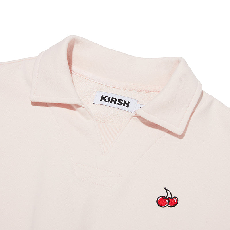 [KIRSH®] CHERRY OPEN COLLAR SWEATSHIRT (2 color)