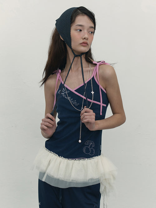 [KIRSH®] RIBBON POINT TERRY SLEEVELESS (2 color)