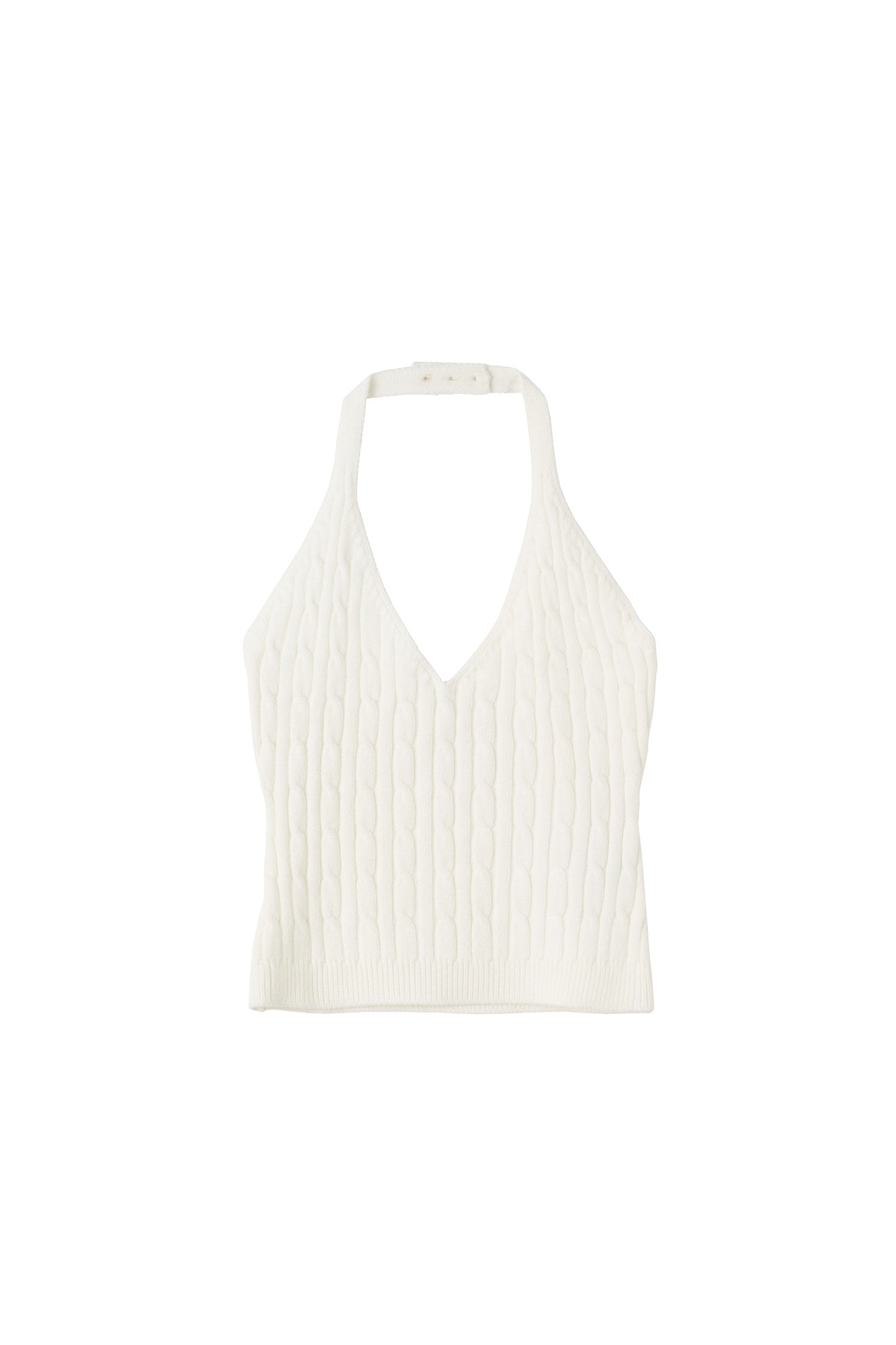 [SCULPTOR®] Knitted Cable Halter Top (3 color)