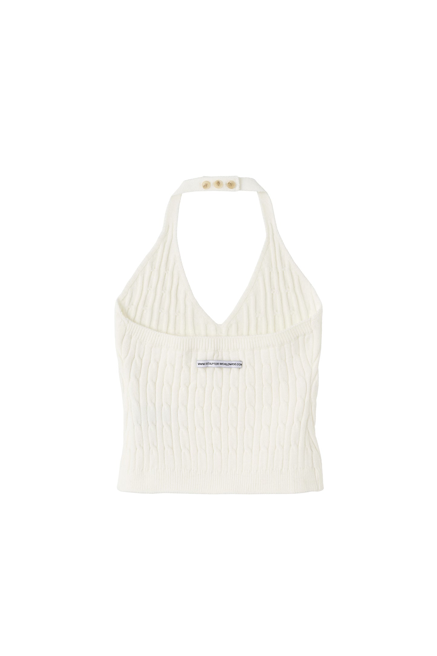 [SCULPTOR®] Knitted Cable Halter Top (3 color)