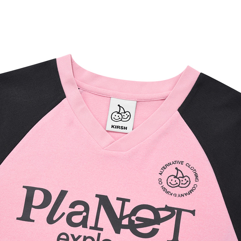 [KIRSH®] DOODLE CHERRY SPORTS JERSEY LONG SLEEVE T-SHIRT (2 color)