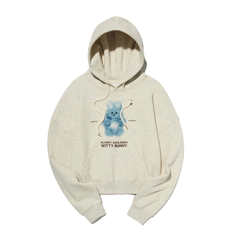 [KIRSH®] WITTY BUNNY PLANET EXPLORER CROP HOODIE (3 color)