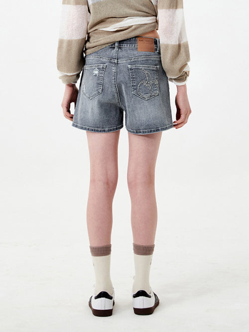 [KIRSH®] CHERRY DENIM PINTUCK SHORT PANTS (3 color)