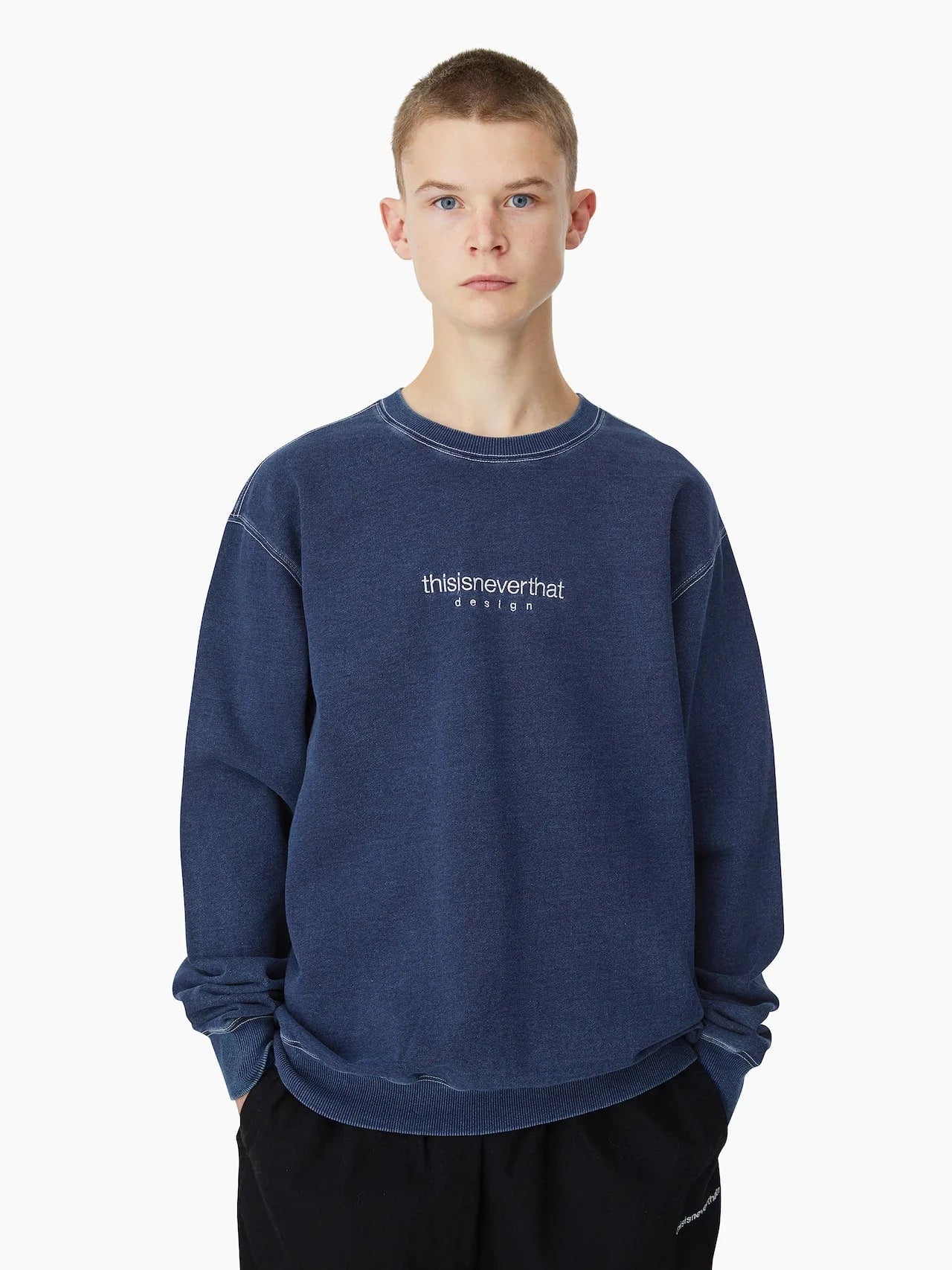 [thisisneverthat®] Indigo Dyed Crewneck