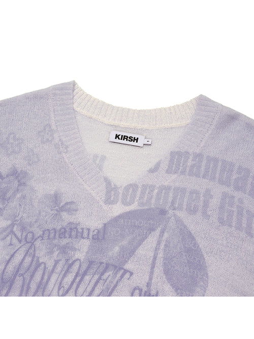 [KIRSH®] BOUQUET GIRL GRAPHIC V-NECK LOOSE FIT KNIT (2 color)