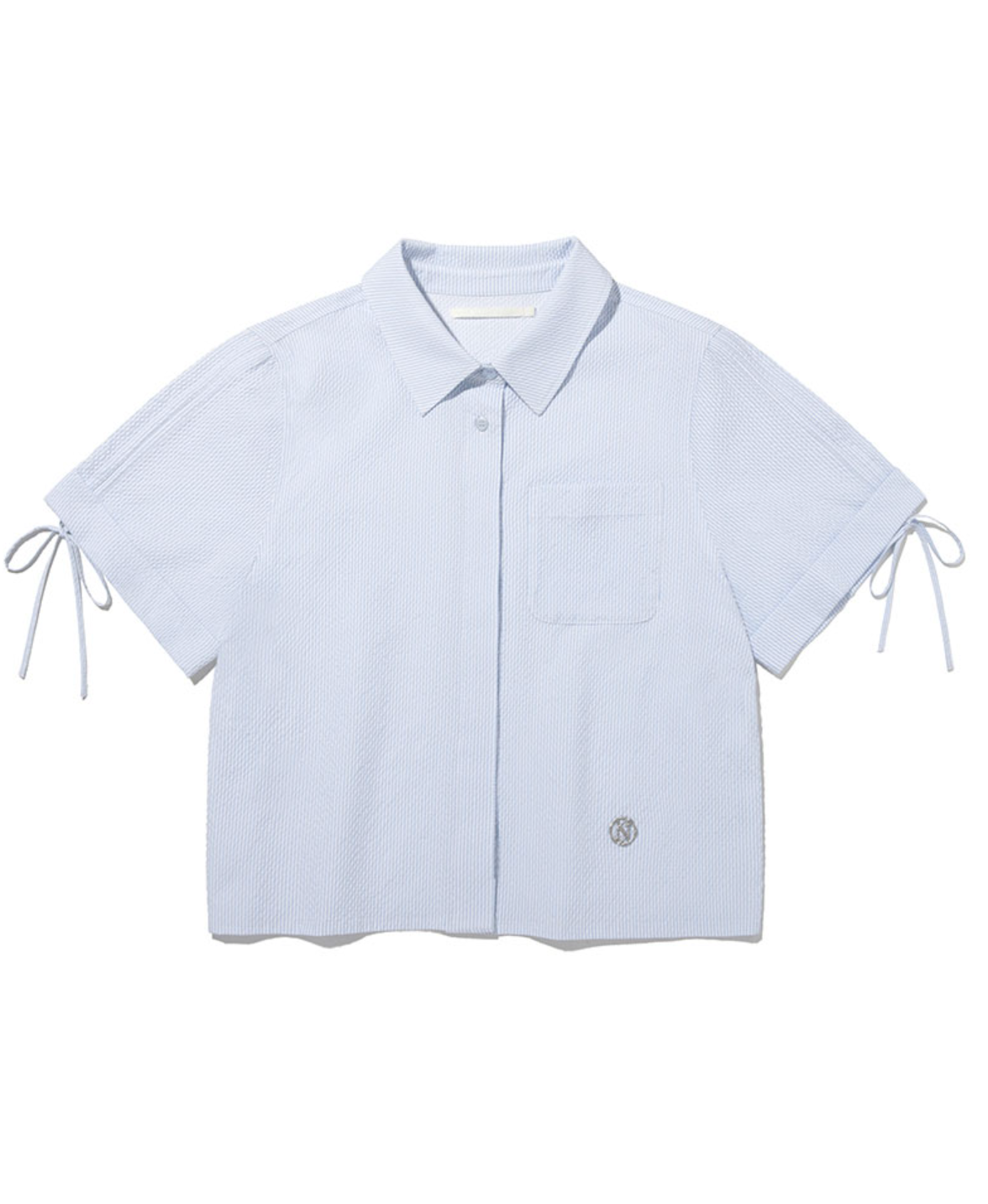 [KIRSH®] COLLECTION CROP SEERSUCKER SHORT SHIRT (2 color)