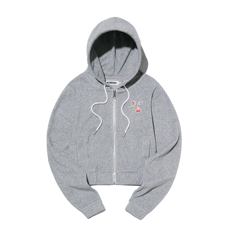 [KIRSH®] CHERRY CROP TERRY HOODIE ZIP UP (2 color)