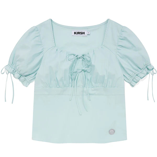 [KIRSH®] RIBBON SHIRRING SHORT SLEEVE BLOUSE (3 color)