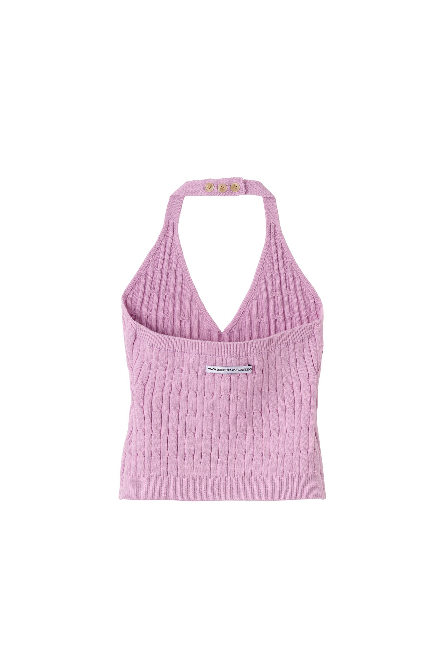 [SCULPTOR®] Knitted Cable Halter Top (3 color)