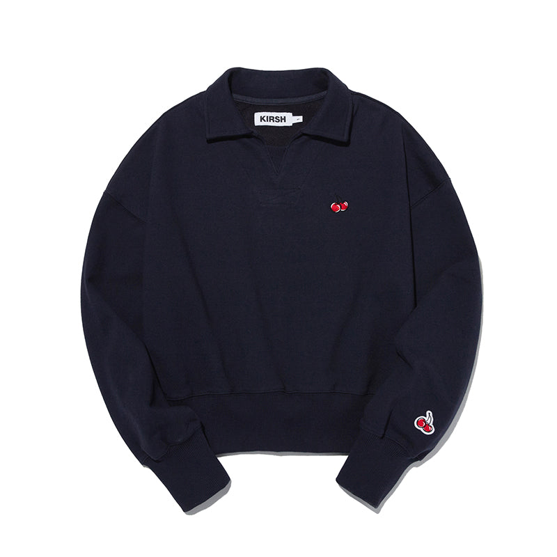 [KIRSH®] CHERRY OPEN COLLAR SWEATSHIRT (2 color)