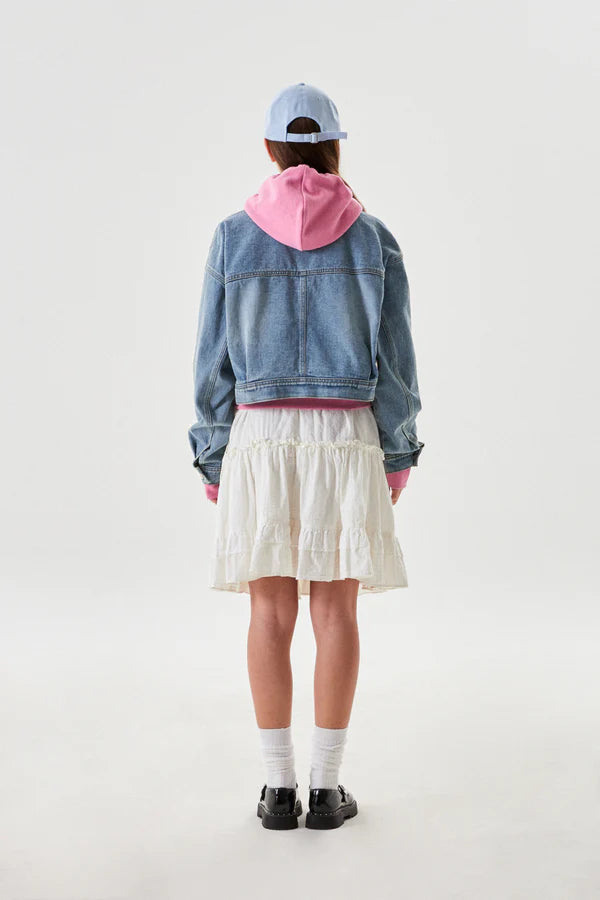 [KIRSH®] UNI WASHING CROP DENIM JACKET