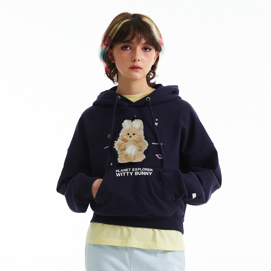 [KIRSH®] WITTY BUNNY PLANET EXPLORER CROP HOODIE (3 color)