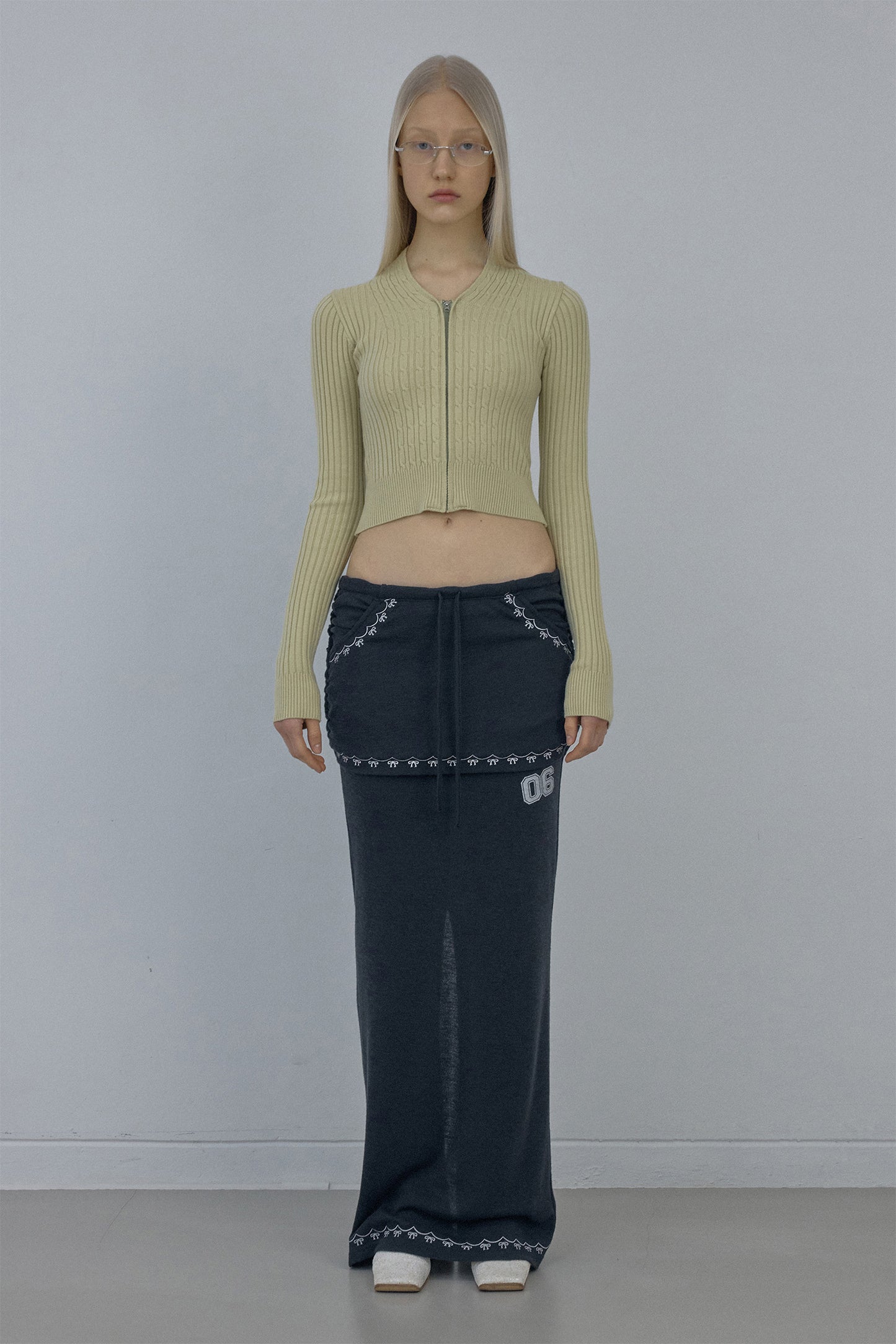 [SCULPTOR®] Shirring Layered Maxi Skirt (2 color)