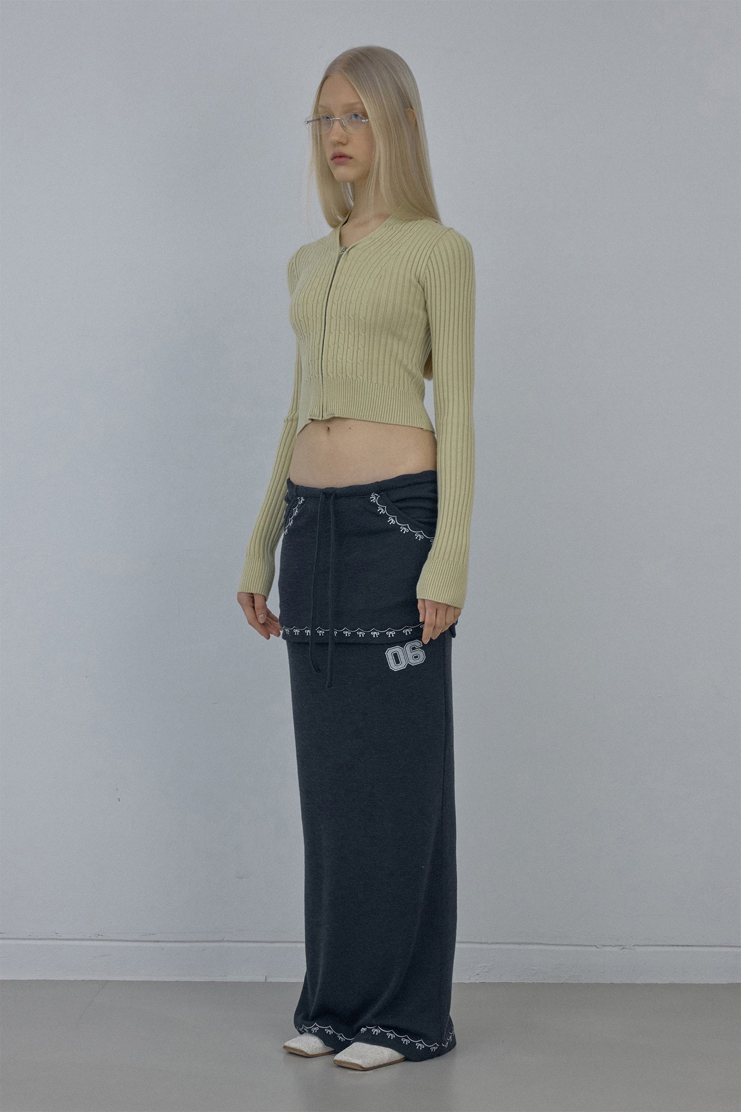 [SCULPTOR®] Shirring Layered Maxi Skirt (2 color)