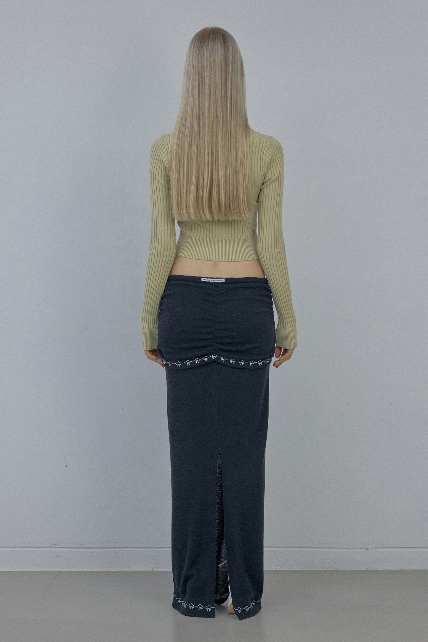 [SCULPTOR®] Shirring Layered Maxi Skirt (2 color)