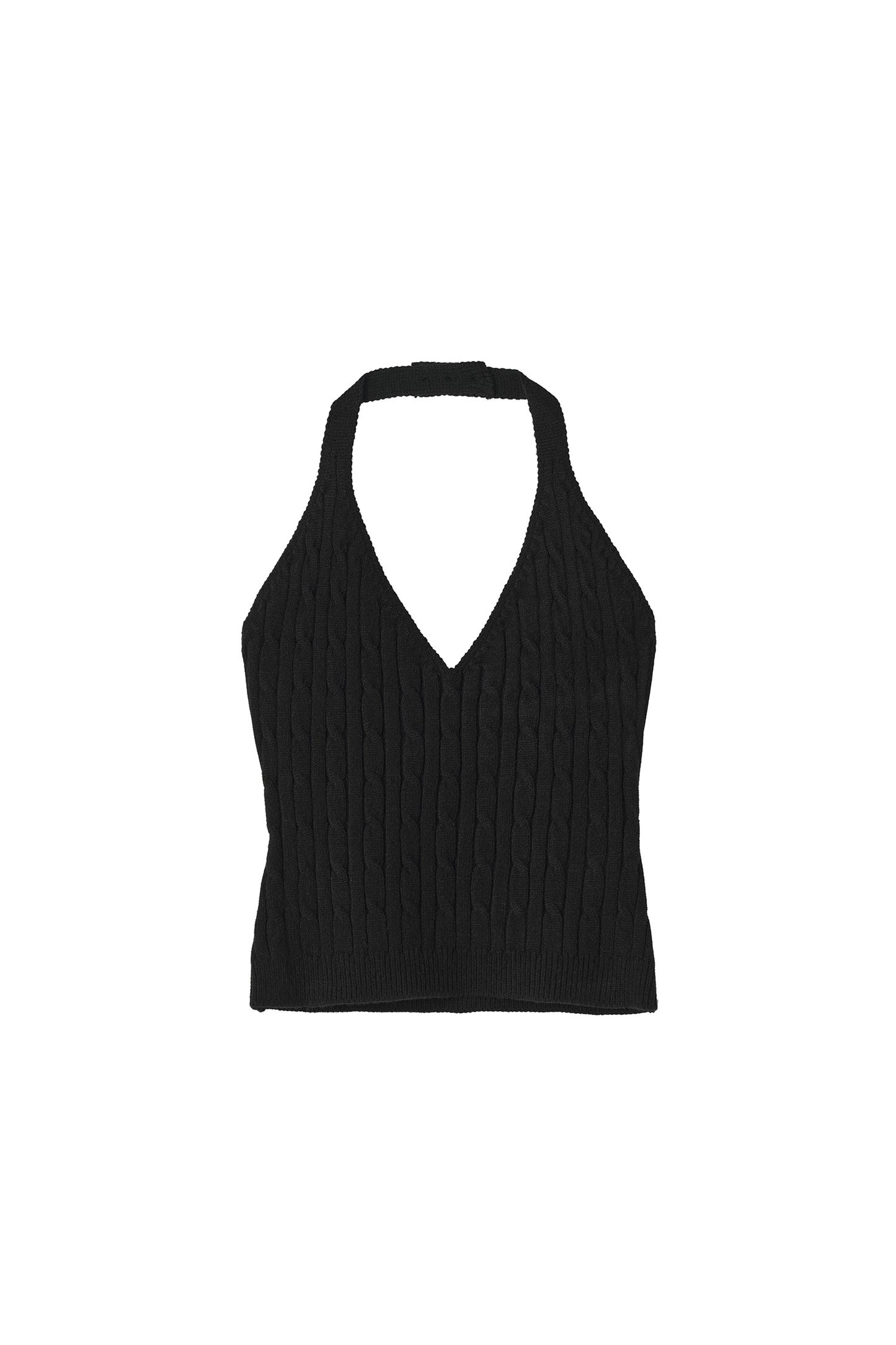 [SCULPTOR®] Knitted Cable Halter Top (3 color)