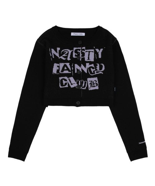 [𝐅𝐚𝐧𝐜𝐲 𝐜𝐥𝐮𝐛©] FANCY STAMP CROPPED CARDIGAN (2 color)