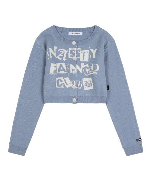 [𝐅𝐚𝐧𝐜𝐲 𝐜𝐥𝐮𝐛©] FANCY STAMP CROPPED CARDIGAN (2 color)