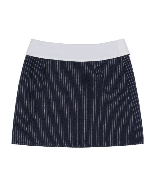 [𝐅𝐚𝐧𝐜𝐲 𝐜𝐥𝐮𝐛©] STRIPE LAYERED MINI SKIRT (2 color)