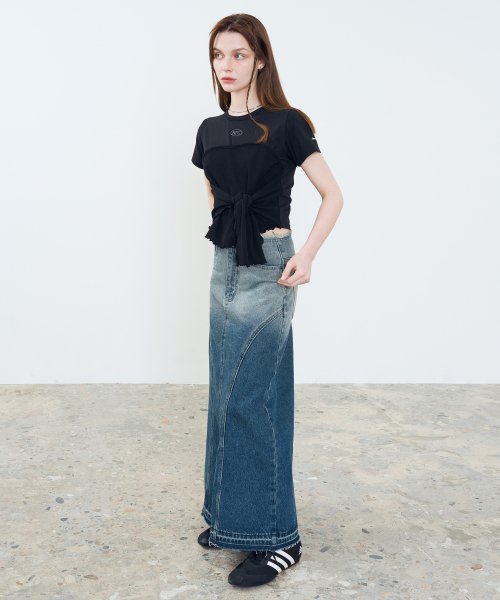 [𝐅𝐚𝐧𝐜𝐲 𝐜𝐥𝐮𝐛©] HEATH DENIM LONG SKIRT (2 color)