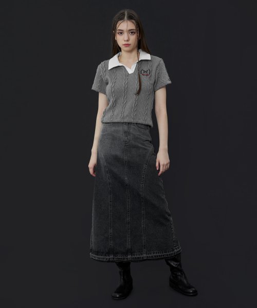 [𝐅𝐚𝐧𝐜𝐲 𝐜𝐥𝐮𝐛©] HEATH DENIM LONG SKIRT (2 color)