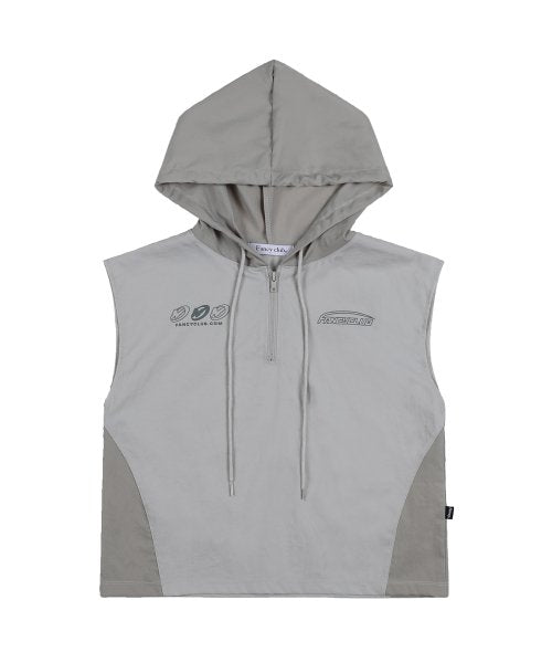 [𝐅𝐚𝐧𝐜𝐲 𝐜𝐥𝐮𝐛©] UTILITY NYLON HOODED VEST  (2 color)